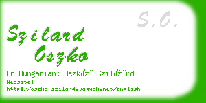 szilard oszko business card